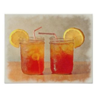 Tea for Two Southern Style Mason Jars of Sweet Tea Poster