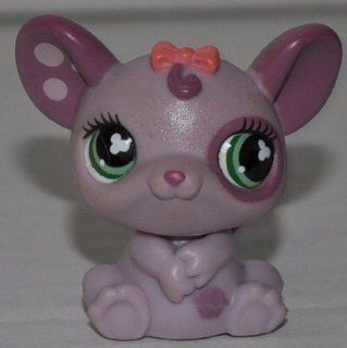 Rat #464 (Purple, Pink Bow, Green Eyes) Littlest Pet Shop (Retired) Collector Toy   LPS Collectible Replacement Single Figure   Loose (OOP Out of Package & Print) 