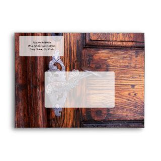 Vintage Door Handle, Aged Wood Real Estate Envelopes