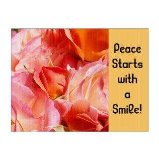 Peace Starts with a Smile Outdoor Yard Sign Roses