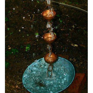 Good Directions 479V1 Copper Rain Chain Basin, Antiqued Finish   Rain Gutter Chain  