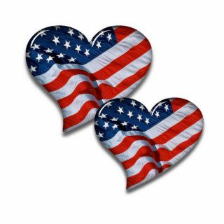American Flag Heart Photo Sculpture