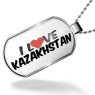 Dogtag I Love Kazakhstan Dog tags necklace   Neonblond Jewelry