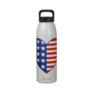 USA Flag Heart Liberty Bottle Drinking Bottles