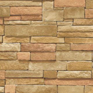 The Wallpaper Company 8 in. x 10 in. Brown Earth Tone Stone Wallpaper Sample WC1282479S