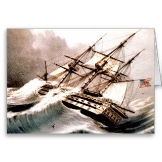 U.S. Ship of the Line in a Gale Card