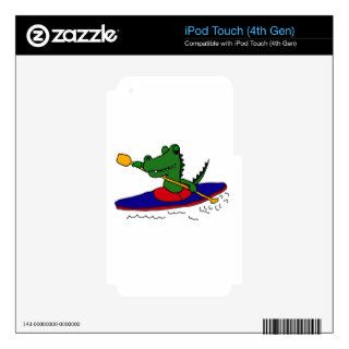 XX  Funny Gator Kayaking Decals For iPod Touch 4G