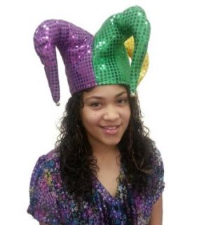 Polyester Mardi Gras Sequin Jester Hat Costume Headwear And Hats Clothing