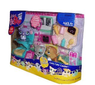 Littlest Pet Shop New Edition Cozy Care Center with Cuddliest Brown Saint Bernard (#481), Purple Ferret (#482) and Gray Cat (#483) Plus Lots of Accessories Toys & Games