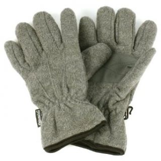 Ladies Winter Dual Thick Fleece Ski 3M Thinsulate Grip Snow Gloves Gray M/L