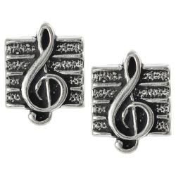 Tressa Collection Sterling Silver Musical Treble Clef Stud Earrings Tressa Sterling Silver Earrings
