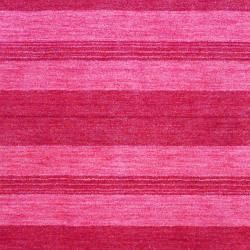 Indo Hand Knotted Tibetan Red Stripe Pattern Wool Rug (4' x 6') 3x5   4x6 Rugs