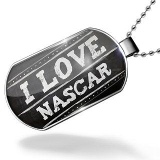 Dogtag Chalkboard with I Love Nascar Dog tags necklace   Neonblond Jewelry