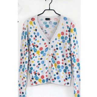 Fonk Store Fashion Women Coat Coloured Dots Sweater Cardigan Knitted Coat (Gray)  Other Products  