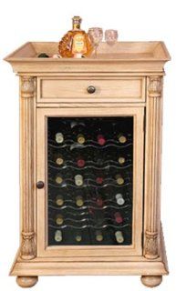 Wine Cooler Bar Antique Ivory Wood   Wine Cabinets
