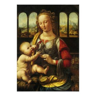 Madonna of the Carnation by Leonardo da Vinci Invites