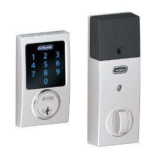 Schlage BE469NXCEN625 Century Touchscreen Deadbolt with Z Wave Technology and Built In Alarm, Bright Chrome    
