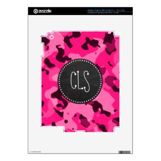 Deep Pink Camo; Chalkboard look iPad 3 Skin