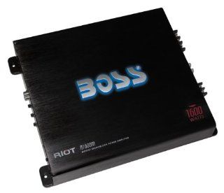 BOSS Audio R1600M Riot 1600 watts Monoblock Class A/B 1 Channel 2 8 Ohm Stable Amplifier with Remote Subwoofer Level Control  Vehicle Mono Subwoofer Amplifiers 