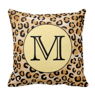 Personalized Monogram Leopard Print Pattern. Throw Pillows