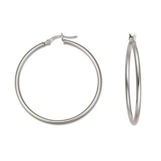 37mm Fashion Hoop Earrings in Sterling Silver Jewelry