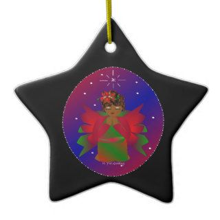 Christmas Angel Baby Around the World In Black Christmas Ornament