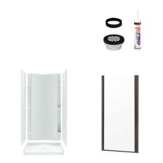 Sterling Plumbing Accord 36 in. x 36 in. x 77 in. Shower Kit with Shower Door in White/Oil Rubbed Bronze 7224 6305DRC