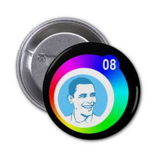 barack obama. rainbow. pinback button