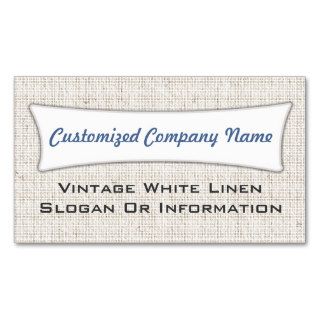 Vintage White Linen Business Cards