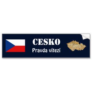 Czechia Flag and Map Bumper Sticker