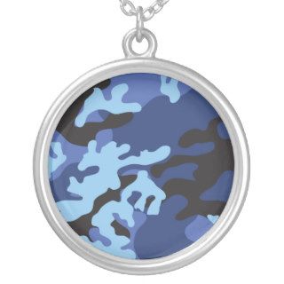 Custom Blue Camo Necklace