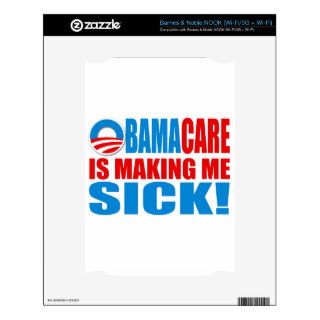 obamacare makes me sick NOOK decal