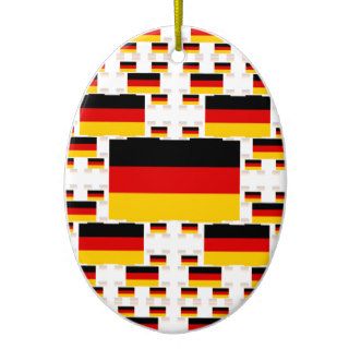 Germany Flag in Multiple Colorful Layers 2 Ornaments