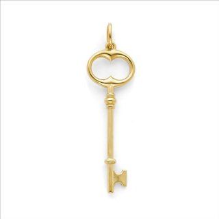Large, 14 Karat Gold Key Pendant Jewelry