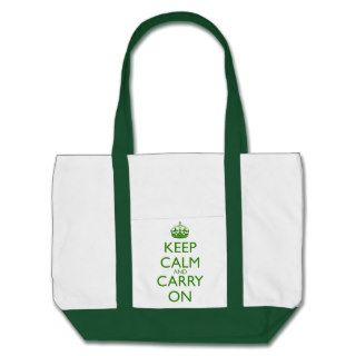 Keep Calm and Carry On British Racing Green Text Tote Bag