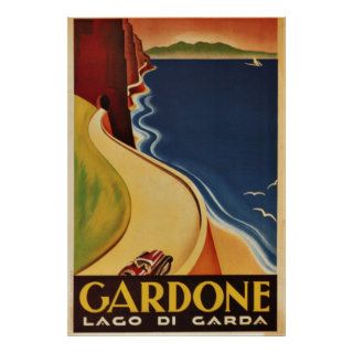 Vintage Travel Poster, Lago di Garda Italy
