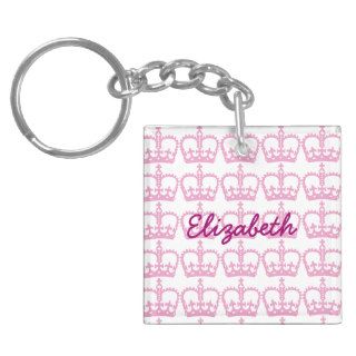 Pink Princess Crown Acrylic Keychains