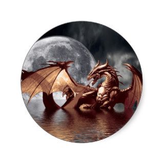 Dragon & Moon Stickers
