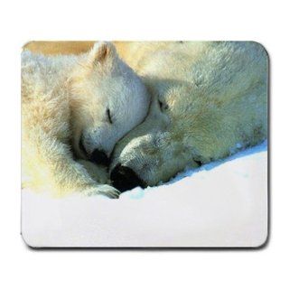 Polar Bear Mother and Cub Mouse Pad 