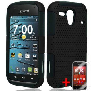 KYOCERA HYDRO EDGE C5215 BLACK PERFORATED HYBRID COVER HARD GEL CASE + FREE SCREEN PROTECTOR from [ACCESSORY ARENA] Cell Phones & Accessories