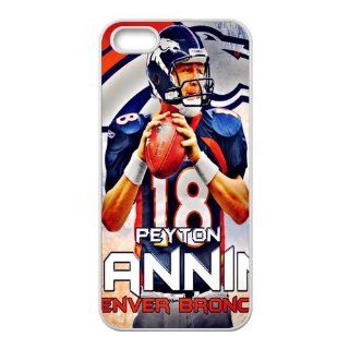 DIY Sports&NFL Star Peyton Manning W 1 White Print Hard Shell Cover for Apple iPhone 5 Cell Phones & Accessories