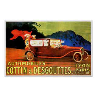 Cottin & Desgouttes ~ Vintage French Motor Car Ad Poster