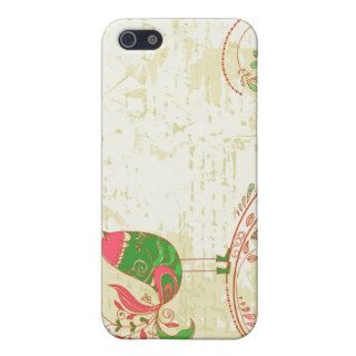 Vintage Floral Vector, Cute Bird and Swirls iPhone 5 Case