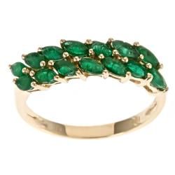 D'Yach 10k Yellow Gold Zambian Emerald Ring D'Yach Gemstone Rings