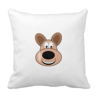 Cartoon Dog Face Throw Pillows