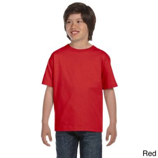 Gildan Youth Dryblend 50/50 T shirt Red Size L (14 16)