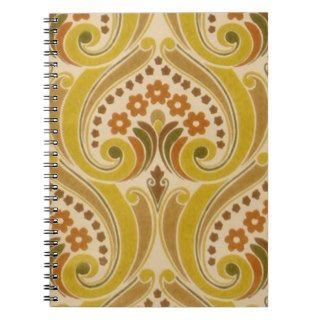 Vintage Red Gold Wallpaper Pattern Note Books