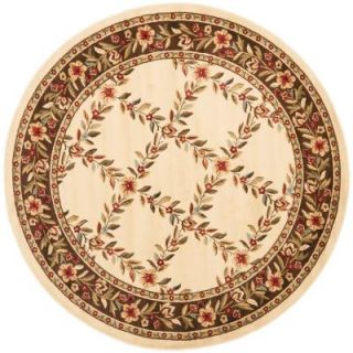 Safavieh Lyndhurst Ivory/Brown 5 ft. 3 in. x 5 ft. 3 in. Round Area Rug LNH557 1225 5R