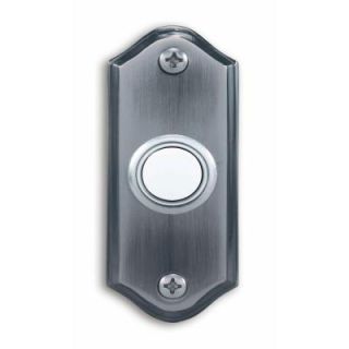 Heath Zenith Wired Push Button with Lighted Center in Pewter Finish DW 923