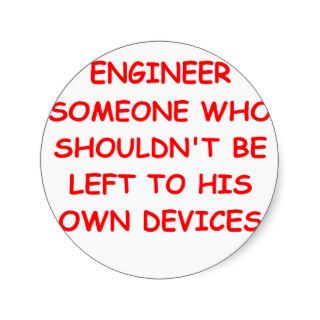 engineer round sticker